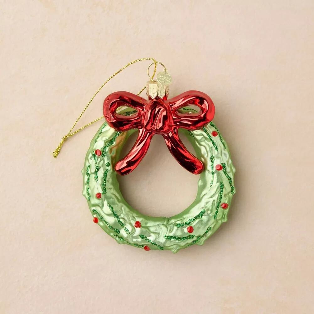 John Derian for Target 2025 Glass FLORAL WREATH Ornament Holiday Decor NEW